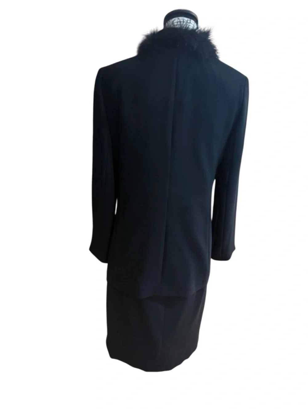 Garfield & Marks Vintage halter dress & Feather Trim Coat black size 8 and 10 - Picture 5 of 14